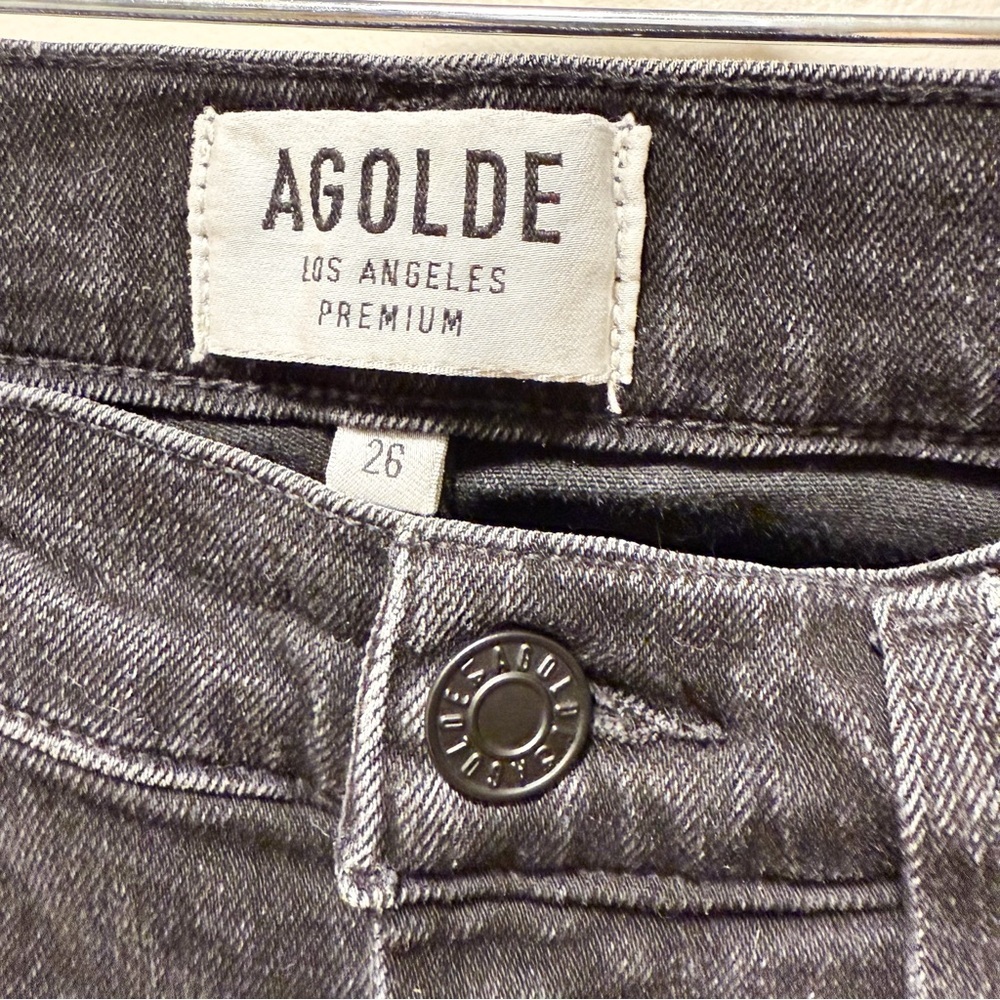 AGOLDE Sophie High Rise Skinny Crop Citizens of Humanity Temple Washed Black 26 - Picture 4 of 7